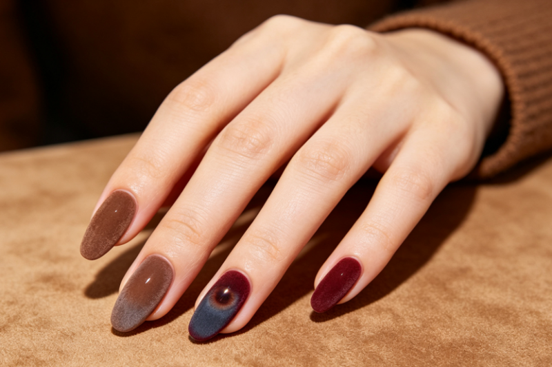 Velvet Cat Eye Spring Nail Trend