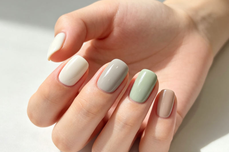 Light Geometric Line Spring Nails
